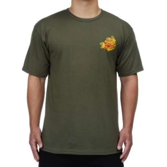 Obey Other - Obey | Mens Propaganda Tiger Rose Graphic T Olive Green All-City 1989 | Size S